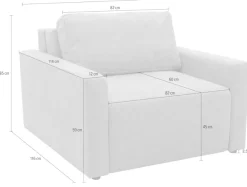 DOMO collection Sessel »Sintra ausklappbar zur Schlaffunktion, mit Rückenkissen« Feinstruktur, beige