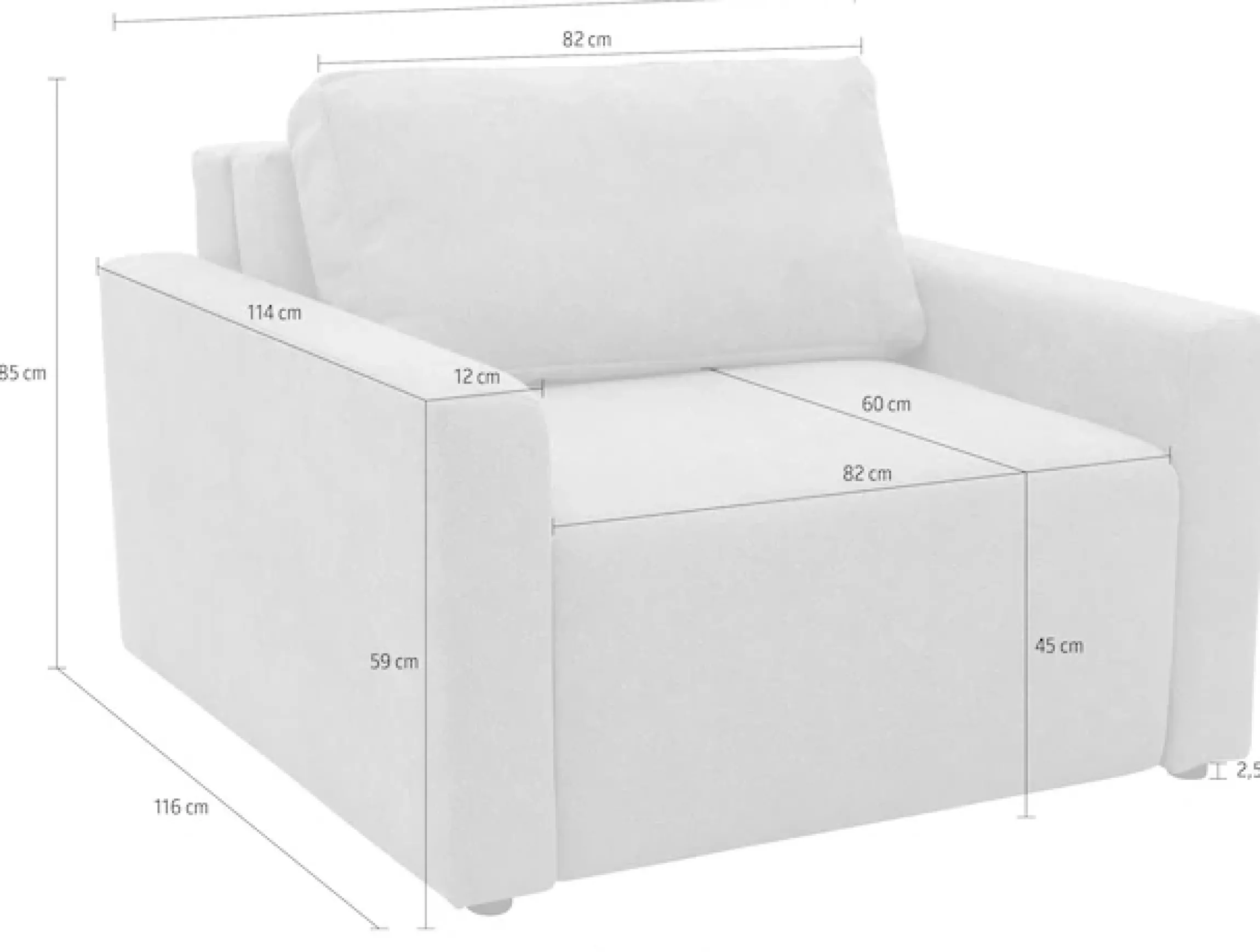 DOMO collection Sessel »Sintra ausklappbar zur Schlaffunktion, mit Rückenkissen« Feinstruktur, beige