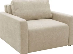 DOMO collection Sessel »Sintra ausklappbar zur Schlaffunktion, mit Rückenkissen« Feinstruktur, beige