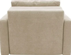 DOMO collection Sessel »Sintra ausklappbar zur Schlaffunktion, mit Rückenkissen« Feinstruktur, beige