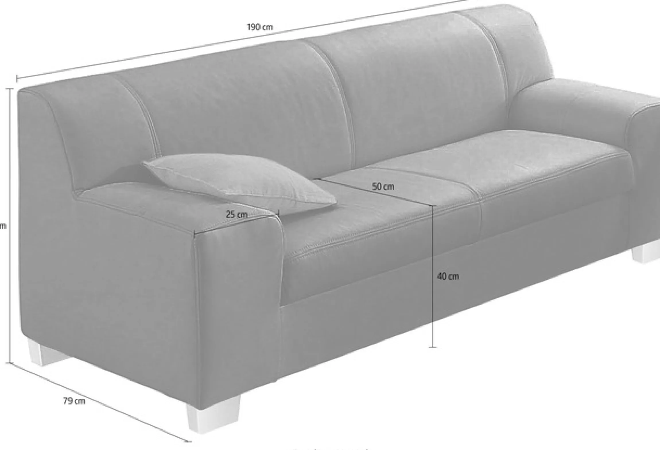 DOMO collection 3-Sitzer »Amando zeitlos und modern, komfortabel,« in vielen Bezugsvarianten, auch in Leder