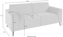 DOMO collection 2,5-Sitzer »Amora inklusive komfortablen Federkern für mehr Sitzkomfort« Fußhöhe passend für gängige Saugroboter!