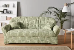 DOMO collection 3-Sitzer »Bahia Couch, B/T: 200/92 cm, belastbar bis 140kg/ Sitz, mit Federkern« Microfaser, natur