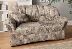 DOMO collection 2-Sitzer »Bahia Couch, B/T: 153/92 cm, belastbar bis 140kg/ Sitz, mit Federkern« Microfaser MELROSE®, mocca