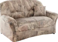 DOMO collection 2-Sitzer »Bahia Couch, B/T: 153/92 cm, belastbar bis 140kg/ Sitz, mit Federkern« Microfaser MELROSE®, mocca
