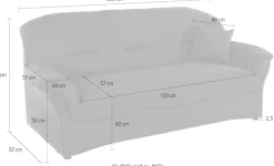 DOMO collection 3-Sitzer »Bahia, bequem & komfortabel, zeitloses & elegantes Sofa, Breite 200cm« inklusive Federkern