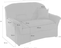 DOMO collection 2-Sitzer »Bahia zeitlos & elegantes Sofa, bequem« inklusive Federkern