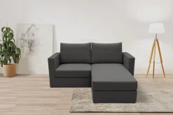 DOMO collection 2-Sitzer »Bibury smartes, modulares Ecksofa aus Sofa & Hocker mit Schlaffunktion« Sitzfläche mit Federkern, inkl. 2 Rückenkissen