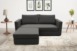 DOMO collection 2-Sitzer »Bibury smartes, modulares Ecksofa aus Sofa & Hocker mit Schlaffunktion« Sitzfläche mit Federkern, inkl. 2 Rückenkissen