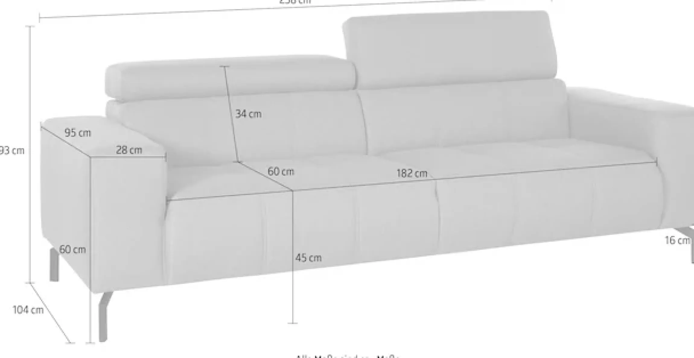 DOMO collection 2,5-Sitzer »Cunelli , moderne Sitznähte als Designelement, fester Sitzkomfort« whlw. verstellbare Kopfteile, passend für gängige Saugroboter