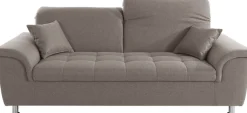 DOMO collection 2,5-Sitzer »FRANZI zeitlos und elegant, moderne Sitzheftung« wahlweise mit Kopfteilverstellung, inklusive Zierkissen