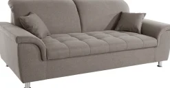 DOMO collection 2,5-Sitzer »FRANZI zeitlos und elegant, moderne Sitzheftung« wahlweise mit Kopfteilverstellung, inklusive Zierkissen