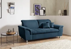 DOMO collection 2-Sitzer »FRANZI zeitlos & elegant, moderne Sitzheftung« wahlweise mit Kopfteilverstellung, inklusive Zierkissen