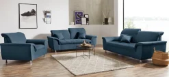 DOMO collection 2-Sitzer »FRANZI zeitlos & elegant, moderne Sitzheftung« wahlweise mit Kopfteilverstellung, inklusive Zierkissen