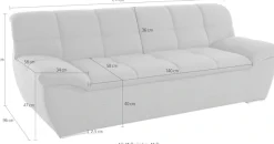 DOMO collection 2-Sitzer »Lagoa, moderne Sitzheftung, bequem & komfortabel, Breite 211cm« frei im Raum stellbar, in großer Farbauswahl