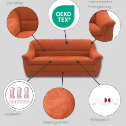 DOMO collection 3-Sitzer »Lale, zeitloses und komfortables Sofa, bequeme Armlehnen, Breite 185cm«