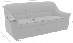 DOMO collection 3-Sitzer »Lale, zeitloses und komfortables Sofa, bequeme Armlehnen, Breite 185cm«
