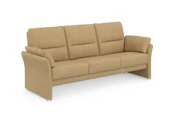 DOMO collection 3-Sitzer »Pina, schmale Armlehnen, mit Federkern, kompakt & elegant« Hoher Sitzkomfort, Feinstruktur, beige, Breite 219 cm