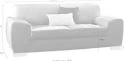 DOMO collection 2-Sitzer »Ricardo kubisch, modern & elegant, bequem, Federkern, Breite 204cm«
