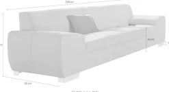 DOMO collection 2,5-Sitzer »Ricardo kubisch, modern und elegant, Breite 224cm« frei im Raum stellbar