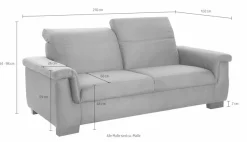 DOMO collection 2,5-Sitzer »Sully bequem, Breite 210cm, zeitlos und elegant« wahlweise mit Rückenverstellung
