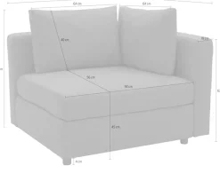 DOMO collection Sofa-Eckelement »Solskin, individuell erweiterbar/kombinierbar« mit losen Kissen. Rücken- und Seitenteile als Stecksystem.
