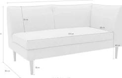 DOMO collection Sofa-Eckelement »Filho, individuell erweiterbar, B/T/H 159/82/81cm« Polstermöbel für Terrasse, Garten und Balkon, speziell für Outdoor