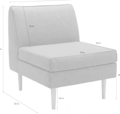 DOMO collection Sofaelement »Filho, erweiterbar, B/T/H 70/82/81cm, Sessel, Einzelelement« Polstermöbel für Terrasse, Garten und Balkon, speziell für Outdoor