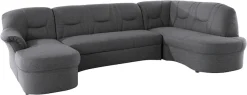 DOMO collection Wohnlandschaft »SARAFINA 295x83x180 cm, auch mit Federkern für mehr Sitzkomfort!« whlw. mit Bettfunktion, elegantes Design, U-Form