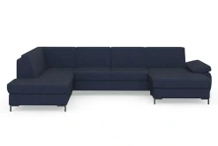 DOMO collection Wohnlandschaft »Capelo, komfortabel, klare Linien zeichnen dieses Design aus, U-Form« mit Armteilverstellung, wahlweise mit Bettfunktion, Federkern