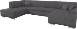 DOMO collection Wohnlandschaft »Aversa U-Form« wahlweise mit Bettfunktion, frei im Raum stellbar