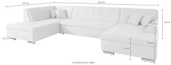 DOMO collection Wohnlandschaft »Aversa U-Form« wahlweise mit Bettfunktion, frei im Raum stellbar