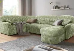 DOMO collection Wohnlandschaft »Bahia U-Form, B/T: 308/200 cm, mit Federkern, belastbar bis 140kg/Sitz« Microfaser MELROSE®, mocca