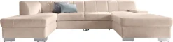 DOMO collection Wohnlandschaft »Star, zeitloses und elegantes Design, viel Platz, Breite 304cm, U-Form« fester Sitzkomfort, wahlweise mit Bettfunktion