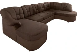 DOMO collection Wohnlandschaft »FLORES 293x180x86 cm, hochwertig, komfortabel, U-Form« wahlw. mit Bettfunktion, wahlw. mit Federkern,Unser Dauertiefpreis