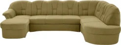 DOMO collection Wohnlandschaft »Papenburg elegand & zeitlos, viel Platz, Breite 297cm, U-Form« in großer Farbvielfalt, wahlweise Bettfunktion, frei im Raum stellbar