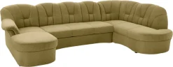 DOMO collection Wohnlandschaft »Papenburg elegand & zeitlos, viel Platz, Breite 297cm, U-Form« in großer Farbvielfalt, wahlweise Bettfunktion, frei im Raum stellbar