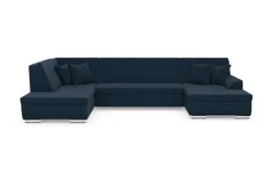 DOMO collection Wohnlandschaft »TREVISO inkl. Zierkissen, moderne Steppung, XXL: 364x201x83 cm« wahlweise mit Bettfunktion, in vielen Bezugsarten auch in CordU-Form