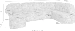 DOMO collection Wohnlandschaft »Pegnitz, zeitlos&modern, elegante Rückensteppung, Breite 292cm, U-Form« wahlweise mit Bettfunktion