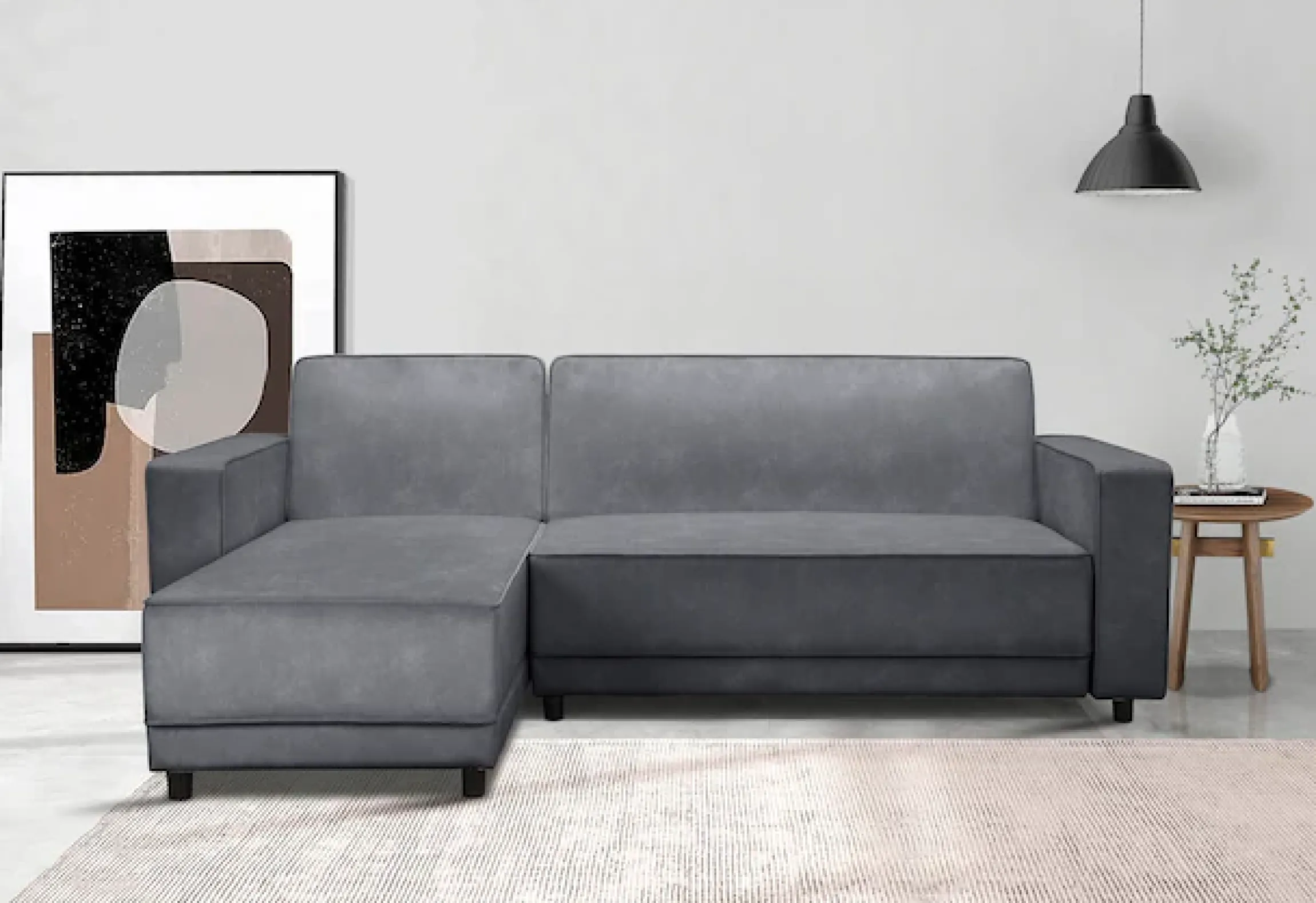 Dorel Home Ecksofa »Allie Schlafsofa 230 cm mit Relaxfunktion in der Rückenlehne« Schlaffunktion (108/194,5cm), trendiger Cord o. pflegeleichter Velours