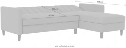 Dorel Home Ecksofa »Celine, L-Form,« mit Bett-Funktion und Stauraum. Recamiere beidseitig montierbar