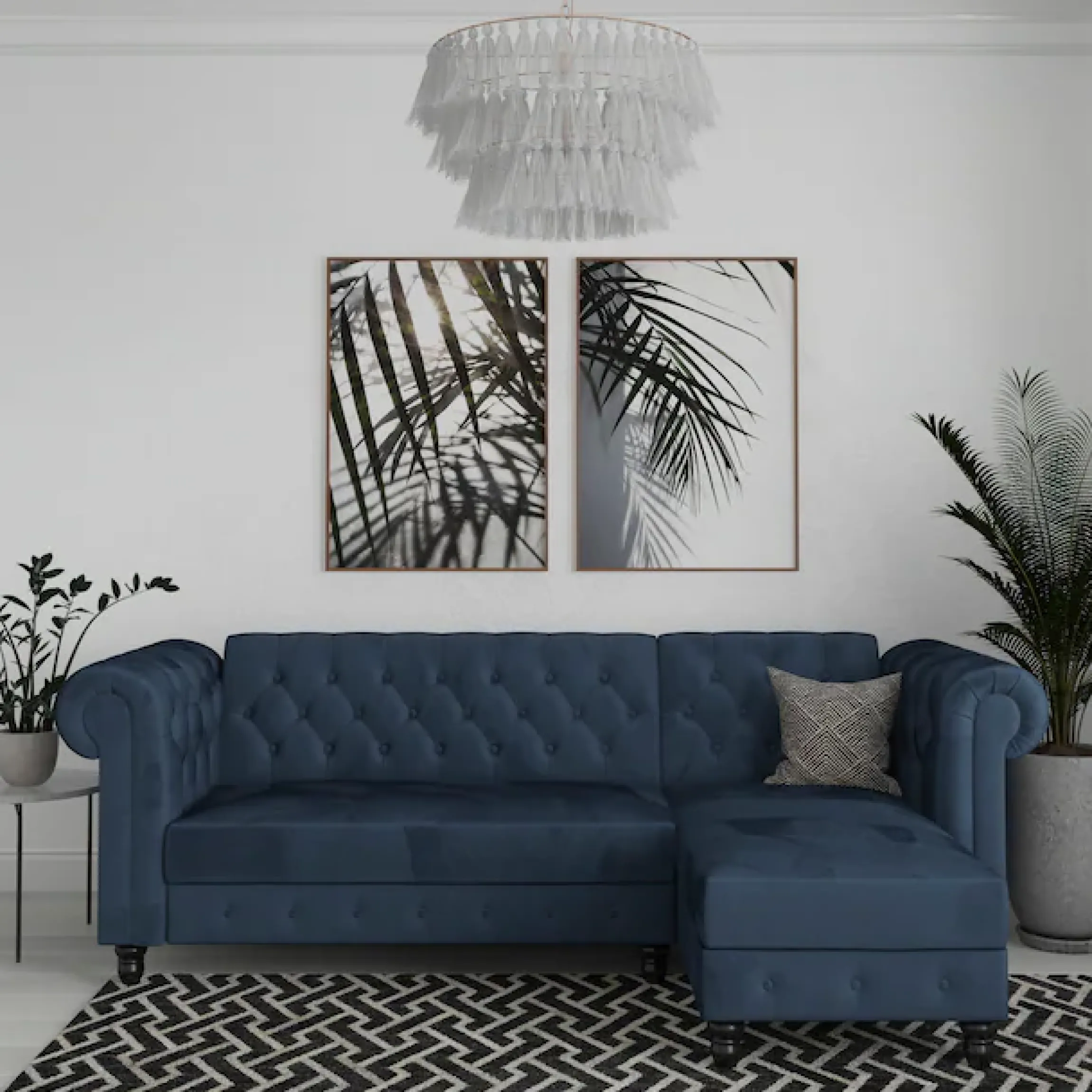 Dorel Home Ecksofa »Felix, L-Form, 241 cm (Liegefl.108x195 cm), Recamiere tauschbar,« verstellb. Rückenlehne, Bett-Funktion, Velours, Kunstleder, Vintage