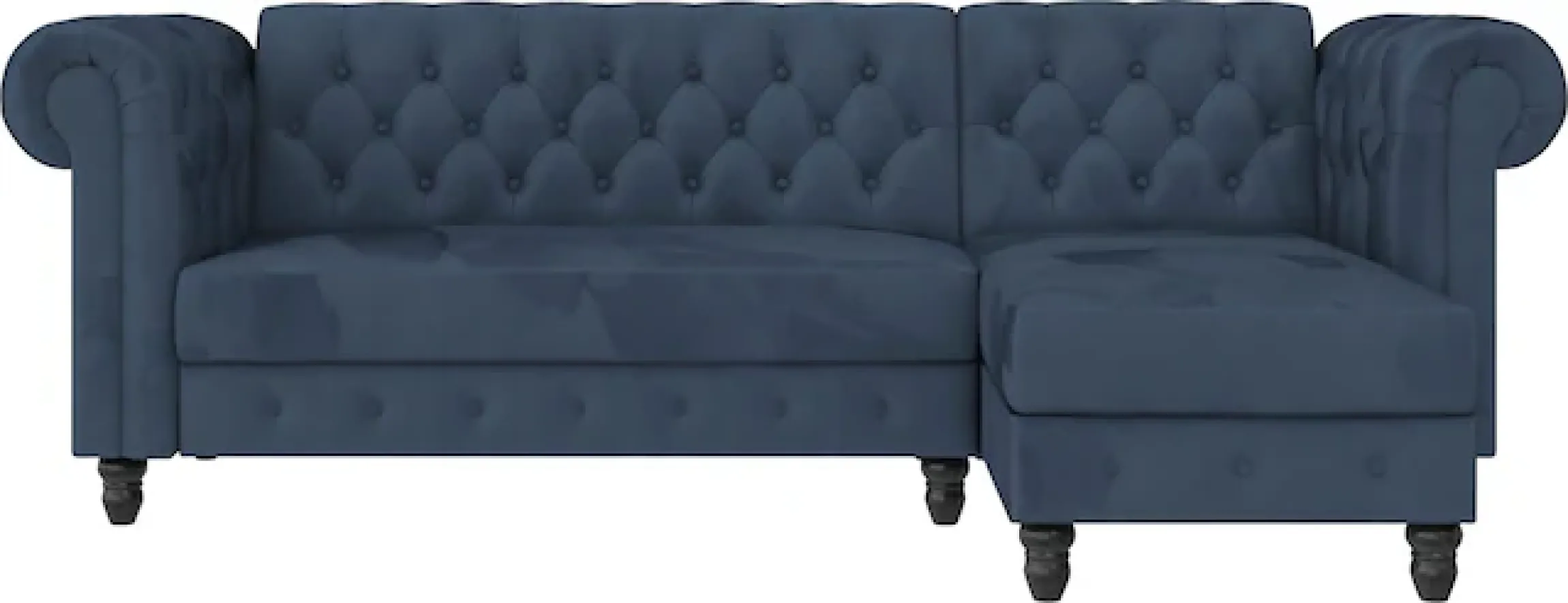 Dorel Home Ecksofa »Felix, L-Form, 241 cm (Liegefl.108x195 cm), Recamiere tauschbar,« verstellb. Rückenlehne, Bett-Funktion, Velours, Kunstleder, Vintage