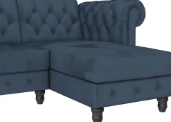 Dorel Home Ecksofa »Felix, L-Form, 241 cm (Liegefl.108x195 cm), Recamiere tauschbar,« verstellb. Rückenlehne, Bett-Funktion, Velours, Kunstleder, Vintage