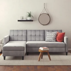 Dorel Home Ecksofa »Hartford II« mit Bettfunktion und Stauraum, Recamiere beidseitig montierbar
