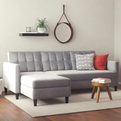 Dorel Home Ecksofa »Hartford II« mit Bettfunktion und Stauraum, Recamiere beidseitig montierbar
