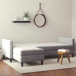 Dorel Home Ecksofa »Hartford II« mit Bettfunktion und Stauraum, Recamiere beidseitig montierbar