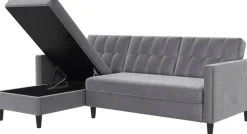 Dorel Home Ecksofa »Hartford II« mit Bettfunktion und Stauraum, Recamiere beidseitig montierbar