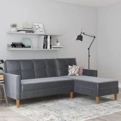Dorel Home Ecksofa »Lilly, L-Form,« mit Bett-Funktion, Recamiere beidseitig montierbar, Sitzhöhe 43 cm