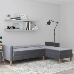 Dorel Home Ecksofa »Lilly, L-Form,« mit Bett-Funktion, Recamiere beidseitig montierbar, Sitzhöhe 43 cm